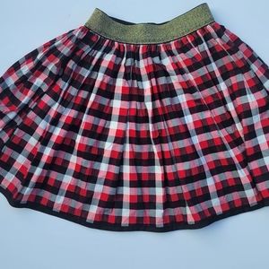 Christmas Cotton Red Black White Plaid Elastic sz 10